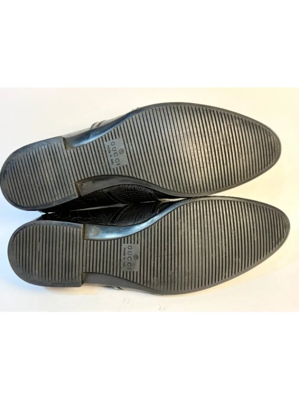 Gucci Genuine Full Ostrich Leg Penny Loafers Black Size 8.5/9.5 US Rubber Sole